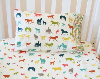 Organic Travel & Toddler Pillowcases in Farm Prints