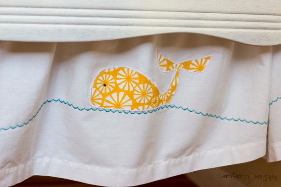 Organic Crib Skirt Whale Crib Skirt Nautical Crib Skirt Etsy