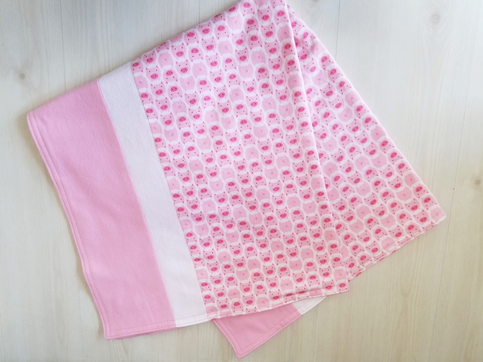 Organic Baby Blanket Flannel Receiving Blanket Pigs Etsy