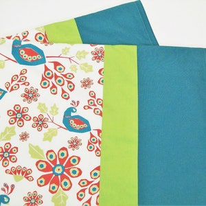 Peacock Baby Blanket in Organic Cotton