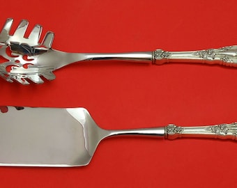William and Mary by Lunt Sterling Silver Italian Pasta Server Set 2pc Custom