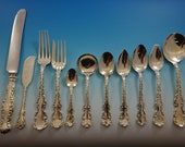 Louis Xv By Whiting Sterling Silver Flatware Set For 8 Service 90 Pieces