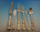 Louis XV by Whiting Sterling Silver Flatware Set for 8 Service 49 pieces Dinner F Monogram