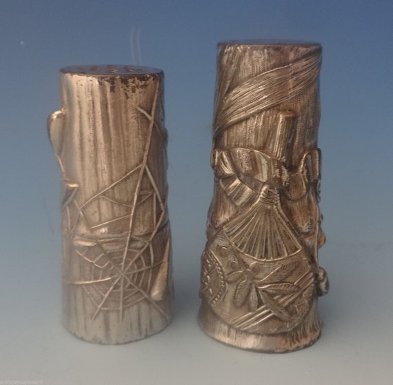 Pairpoint Silverplate Salt & Pepper Shakers 2pc Ja