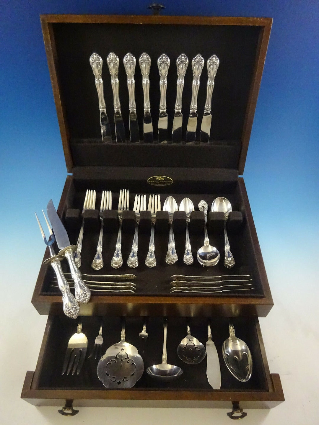 ビンテージ　ALVIN STERLINGフォーク　純銀　Chateau Rose Chateau Rose by Alvin Sterling Silver Flatware Set for 8
