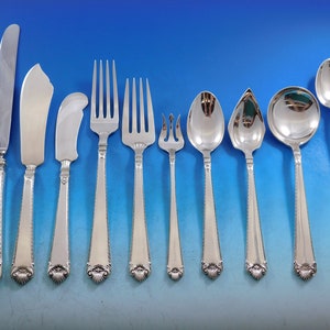 Arts & Crafts by Albert and Andre Calle French 950 Silver Flatware Set Service