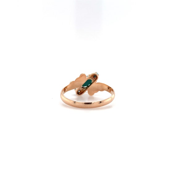 10k Rose Gold 3 Stone Genuine Natural Turquoise R… - image 7