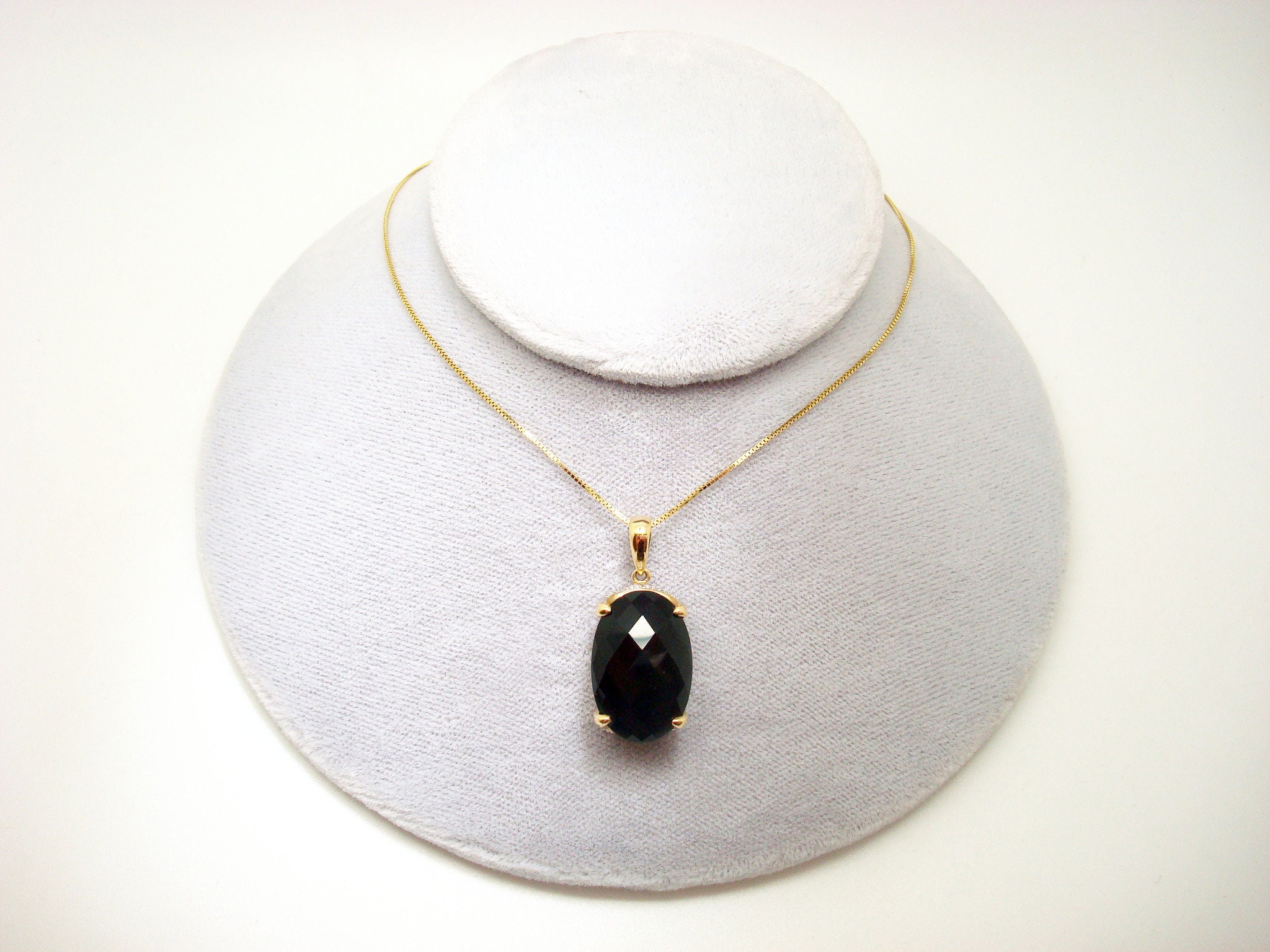 安価 ワタナベ 14k Gold Checkerboard Genuine Natural Smoky Quartz Pendant W 置物