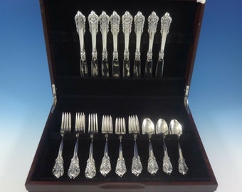 Grande Baroque By Wallace Sterling Silver Flatware Set For 8 Service 32 Pieces