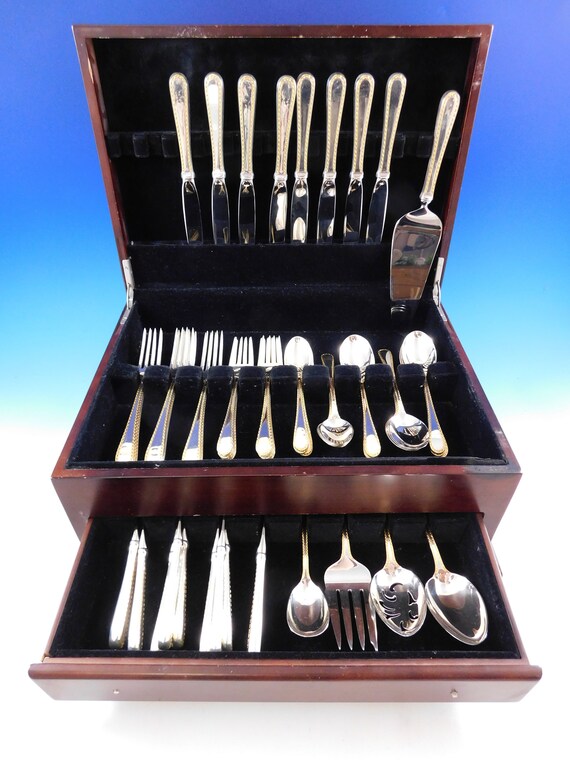 Golden Winslow by Kirk Sterling Silver 8 Flatware Service Set 54