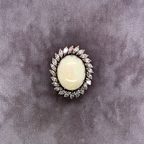 Platinum Genuine Natural Opal and 2.50cts Diamond… - image 8