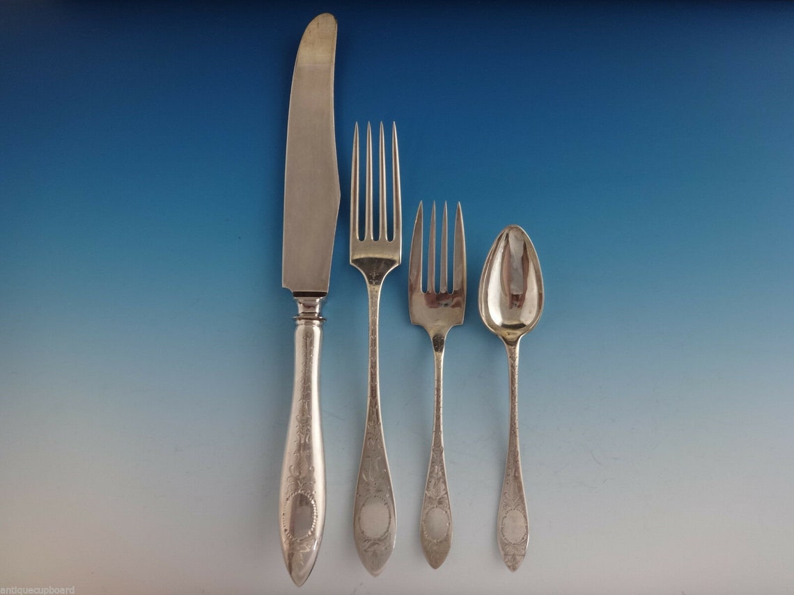 Lafayette Engraved by Towle Sterling Silver Flatware Set Etsy