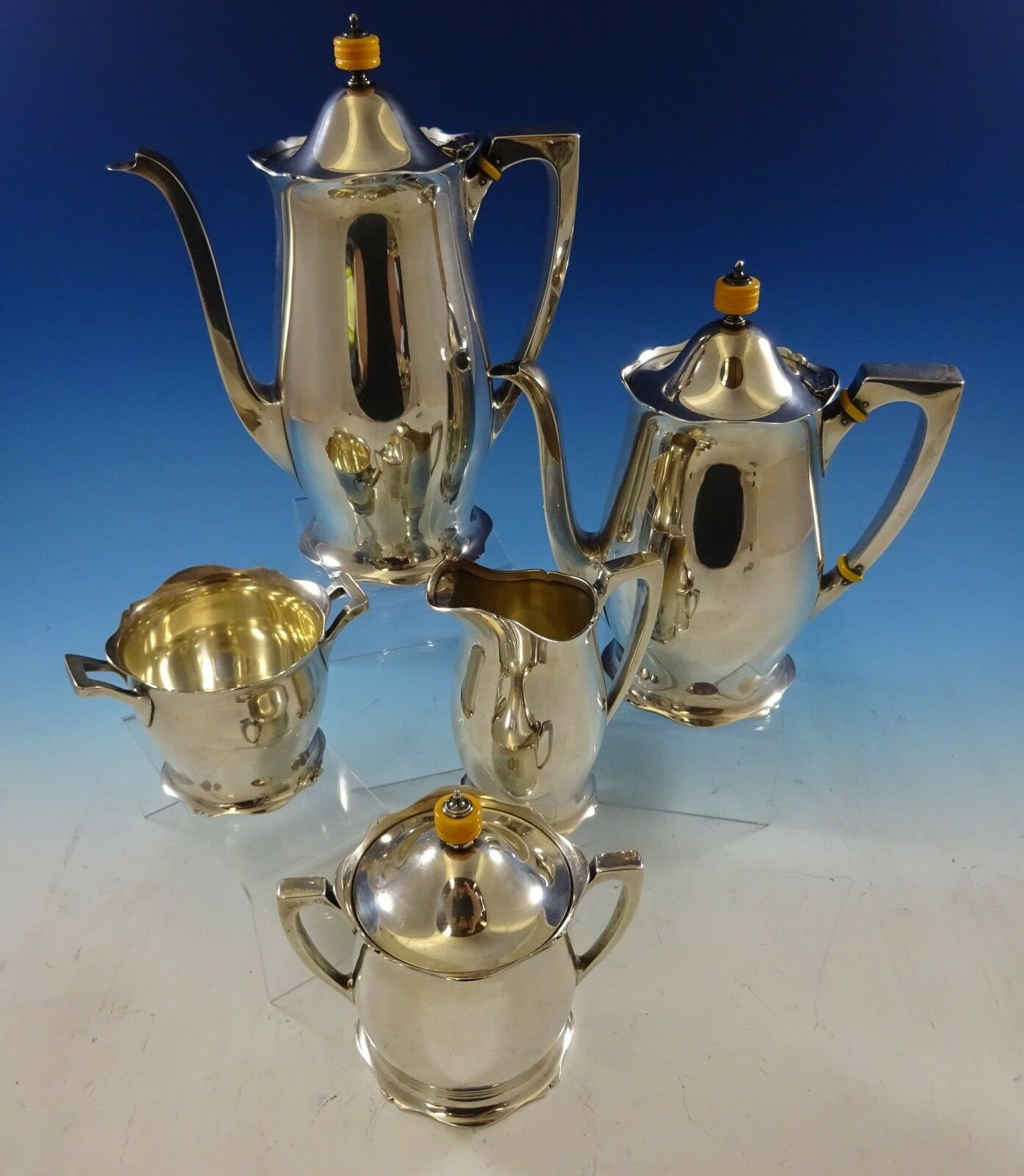 Antique by Wallace Sterling Silver Tea Set 5pc 2644 Etsy