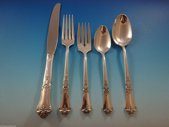 Stately by State House Sterling Silver Flatware Set for 8 Service