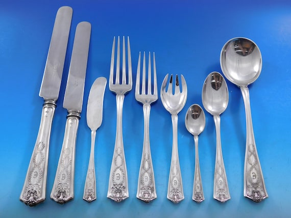Winthrop by Tiffany Sterling Silver Flatware Set Service 65 Pcs