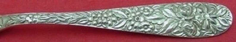 Hand Chased Rose by Schofield Sterling Silver Holiday Dessert Fork 6