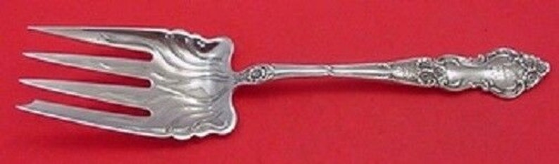 Meadow Rose By Wallace Sterling Silver Salad Serving Spoon Fluted 9