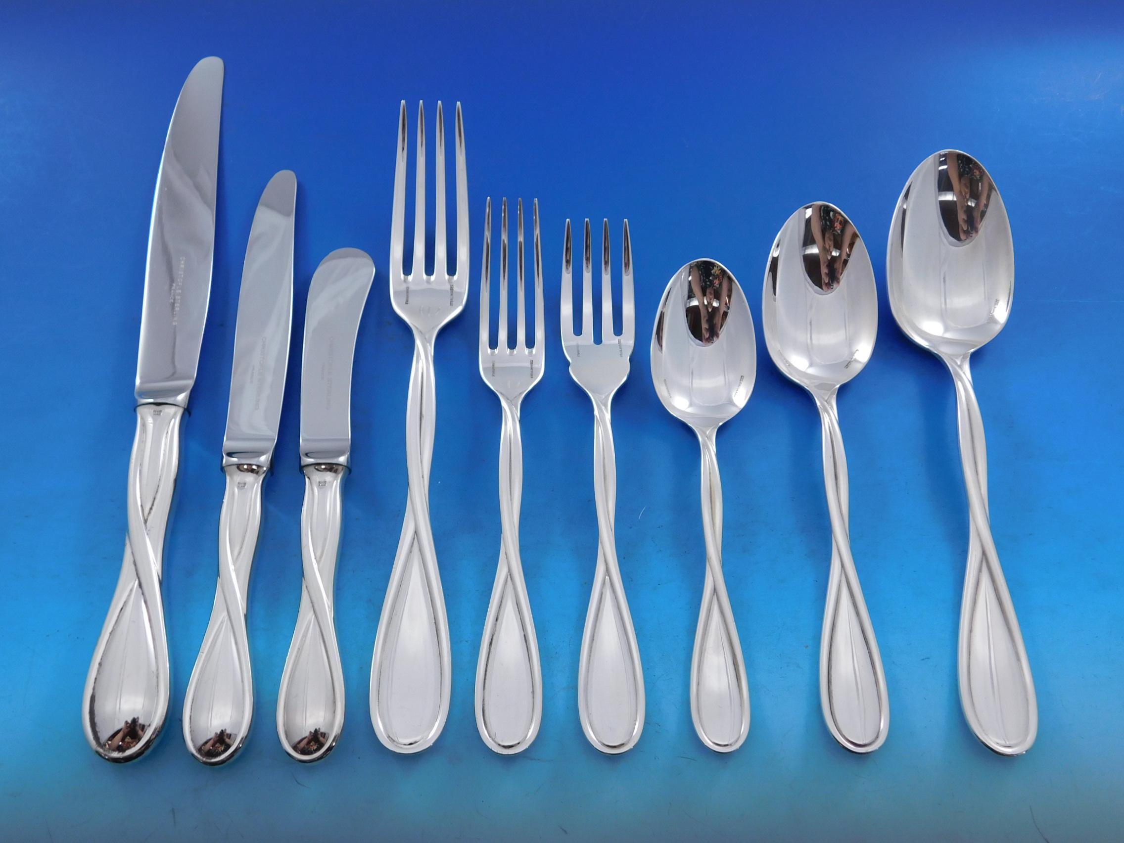Galea by Christofle France Sterling Silver Flatware Service for 4