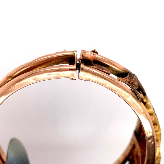 Victorian 9k Rose Gold Diamond Bangle Bracelet (#… - image 9