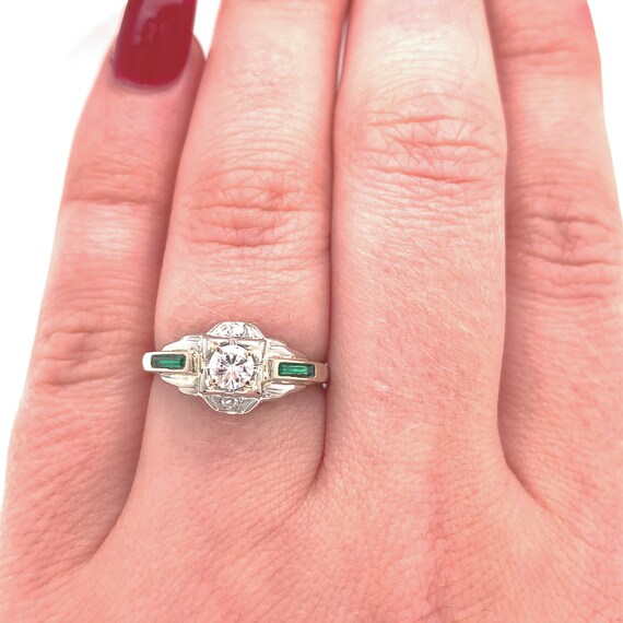 18k White Gold Diamond Filigree Ring Jewelry with… - image 3