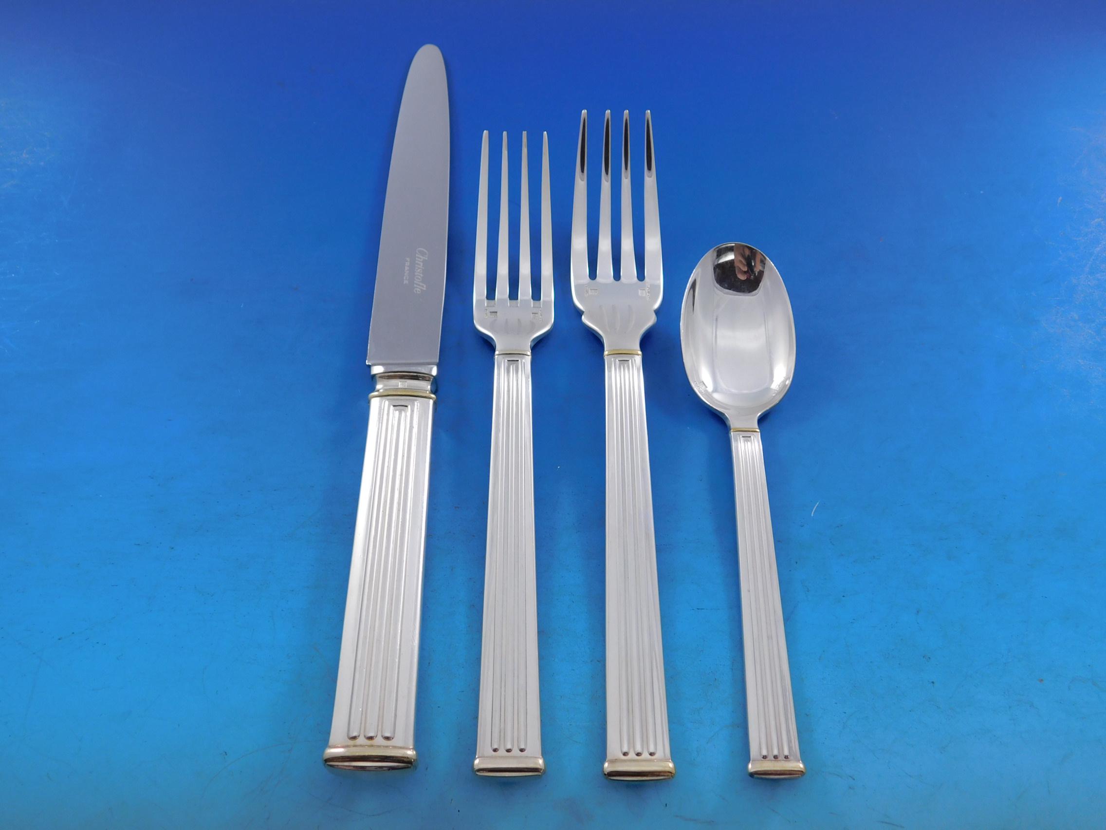 Triade Gold by Christofle France Silverplated Flatware Set Service