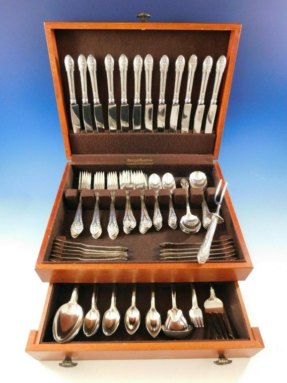 Rosemont by Gorham Silverplate Flatware Set Service 114 Pc Huge