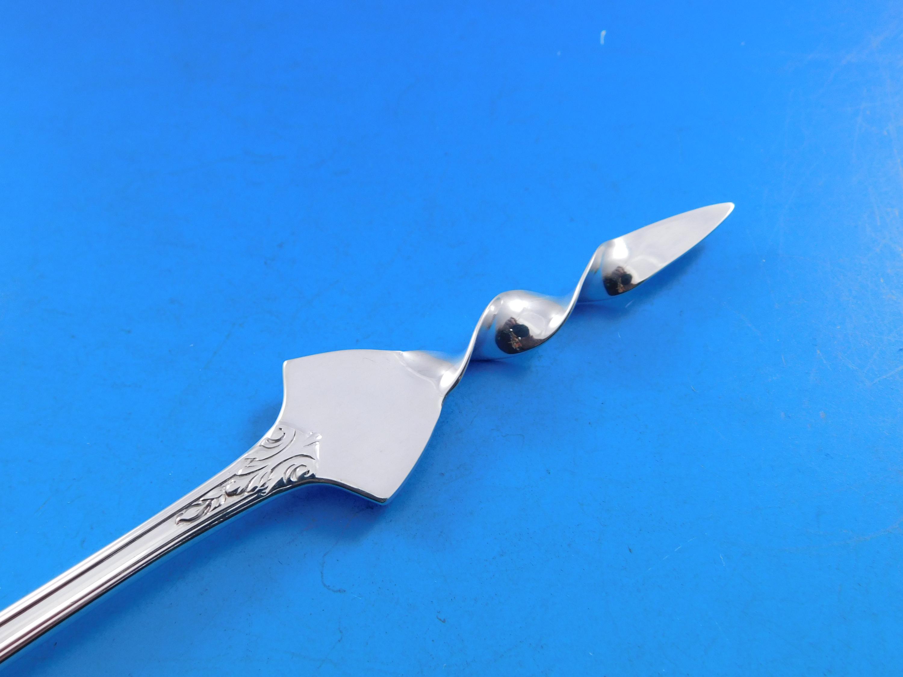Rose Point by Wallace Sterling Silver Butter Pick Twisted 6 1/8
