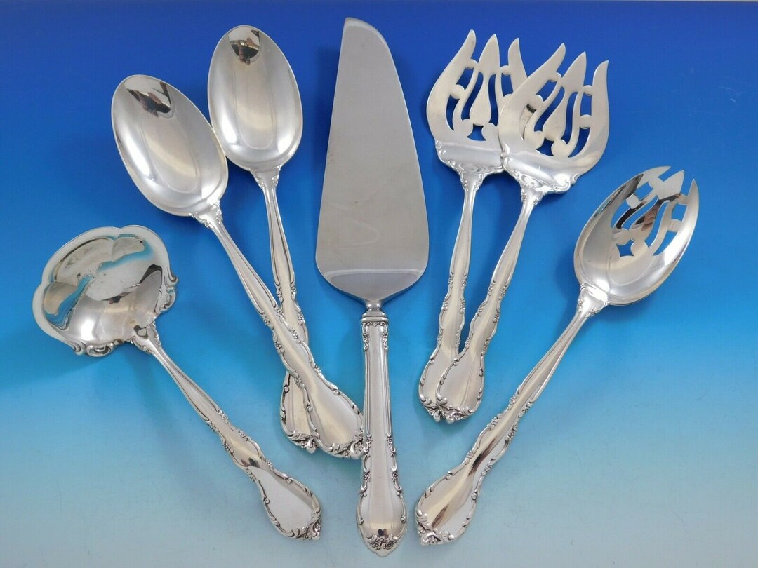 by Lunt Sterling Silver Essential Serving Set Large 7 Pieces Etsy
