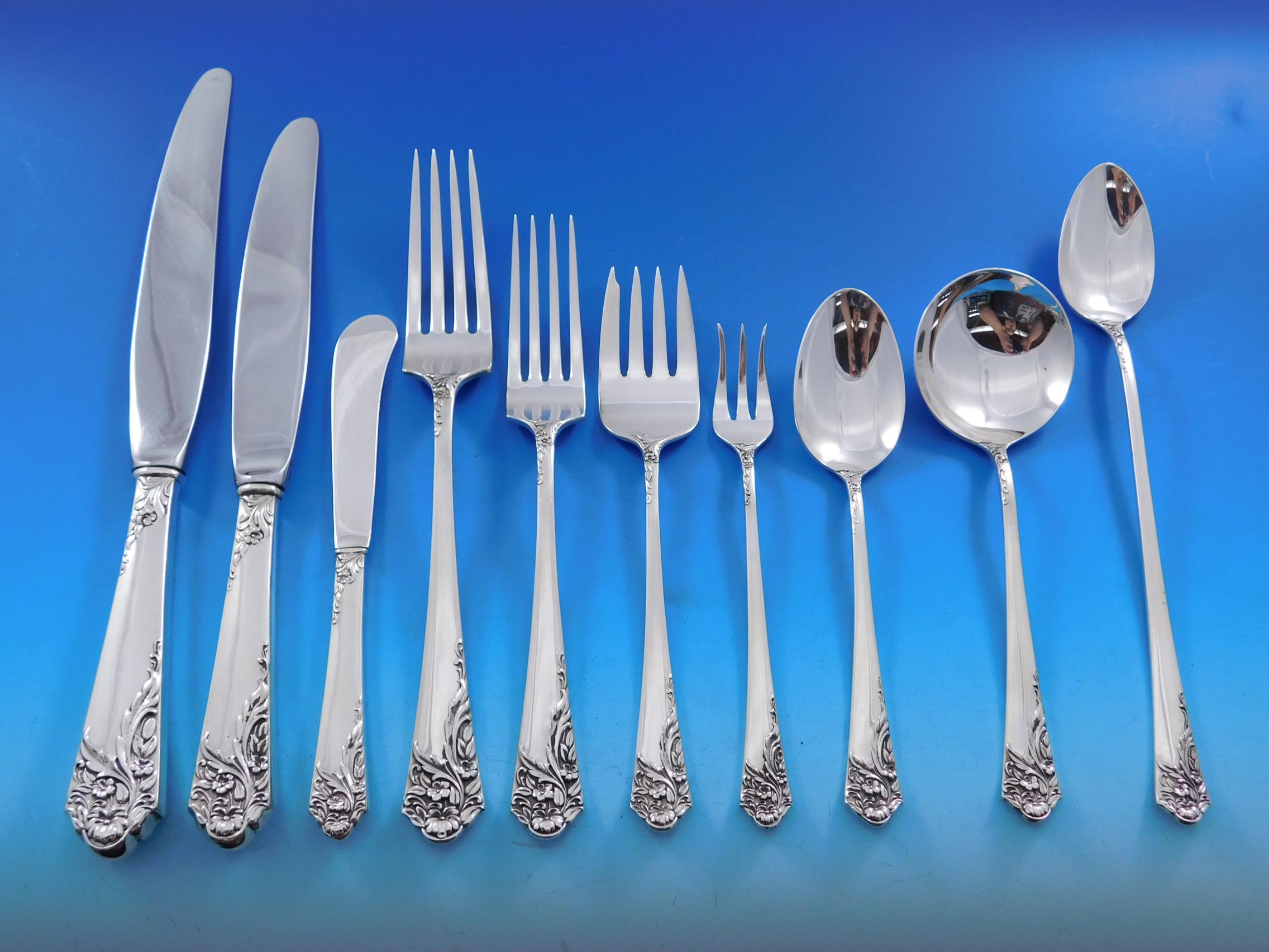 Ecstasy by Amston Sterling Silver Flatware Set for 8 Service Ecstasy by Amston Sterling Silver Flatware Set for 8 Service