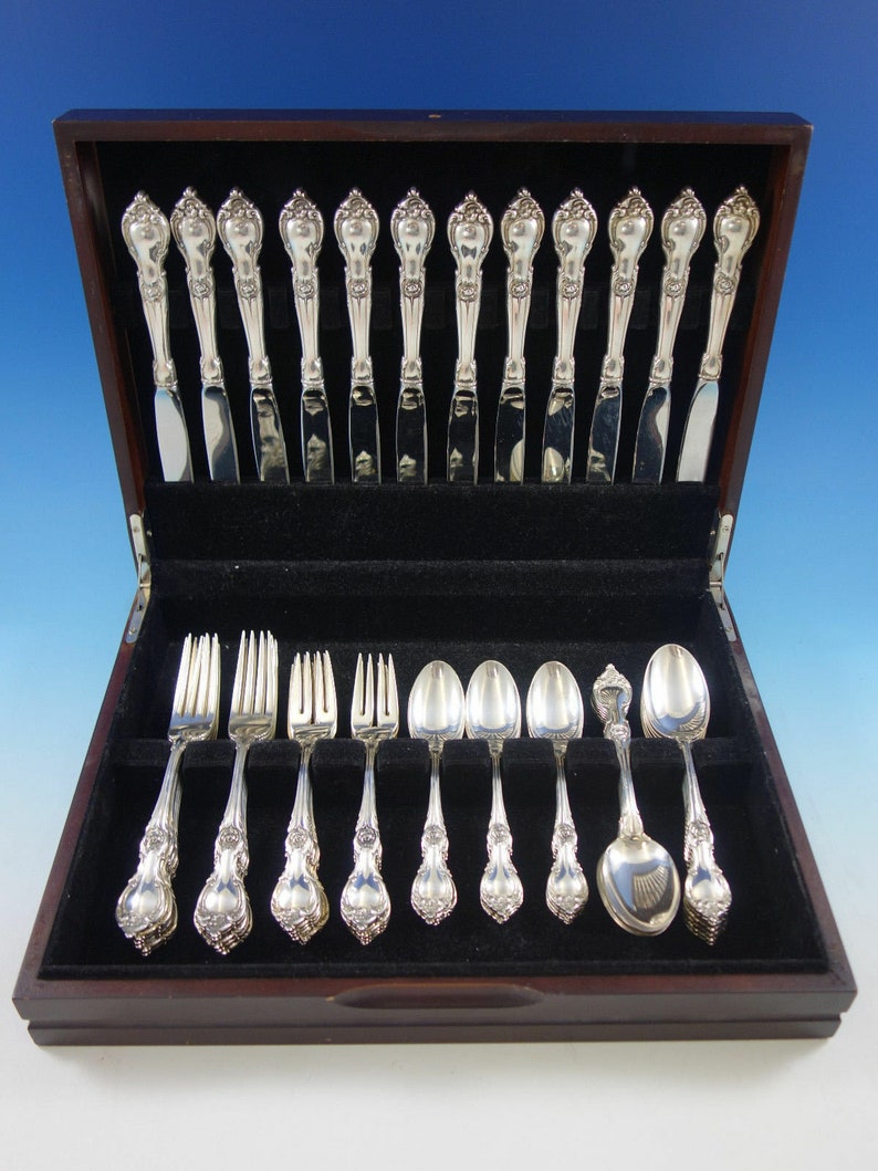 Alexandra by Lunt Sterling Silver Flatware Set pour 12 Service Etsy
