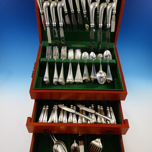 Williamsburg Shell Stieff Sterling Silver Flatware Set 18 Service 114 ...