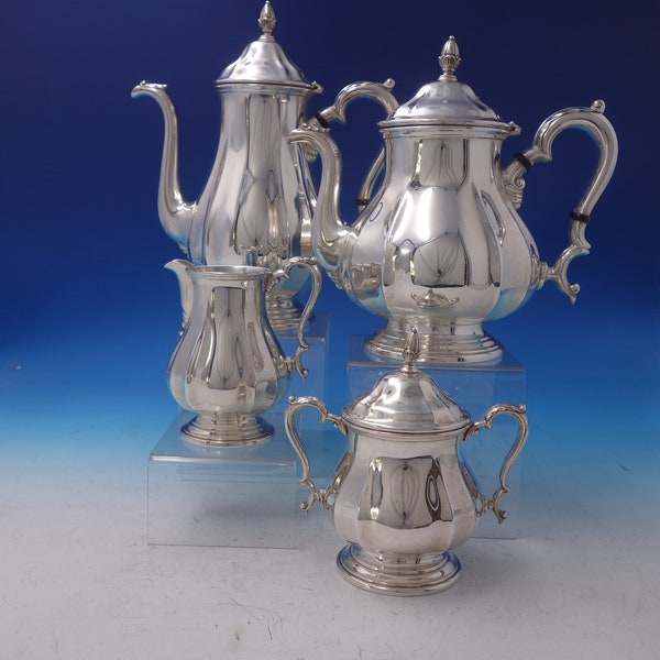 Rogers Sterling Silver Tea Set 4-Piece Coffee Tea Sugar Creamer (#5171)