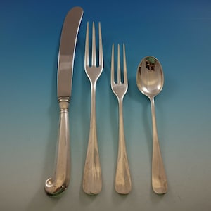 Queen Anne Williamsburg By Stieff Sterling Silver Flatware Set Service 24 Pieces