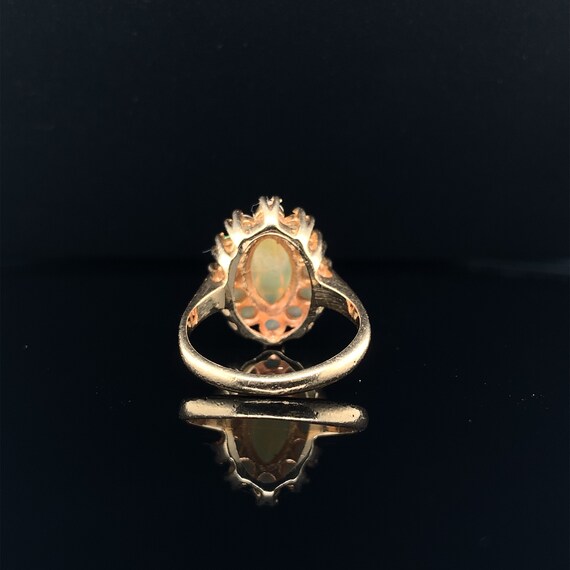 14k Yellow Gold Marquise Genuine Natural Opal Rin… - image 3