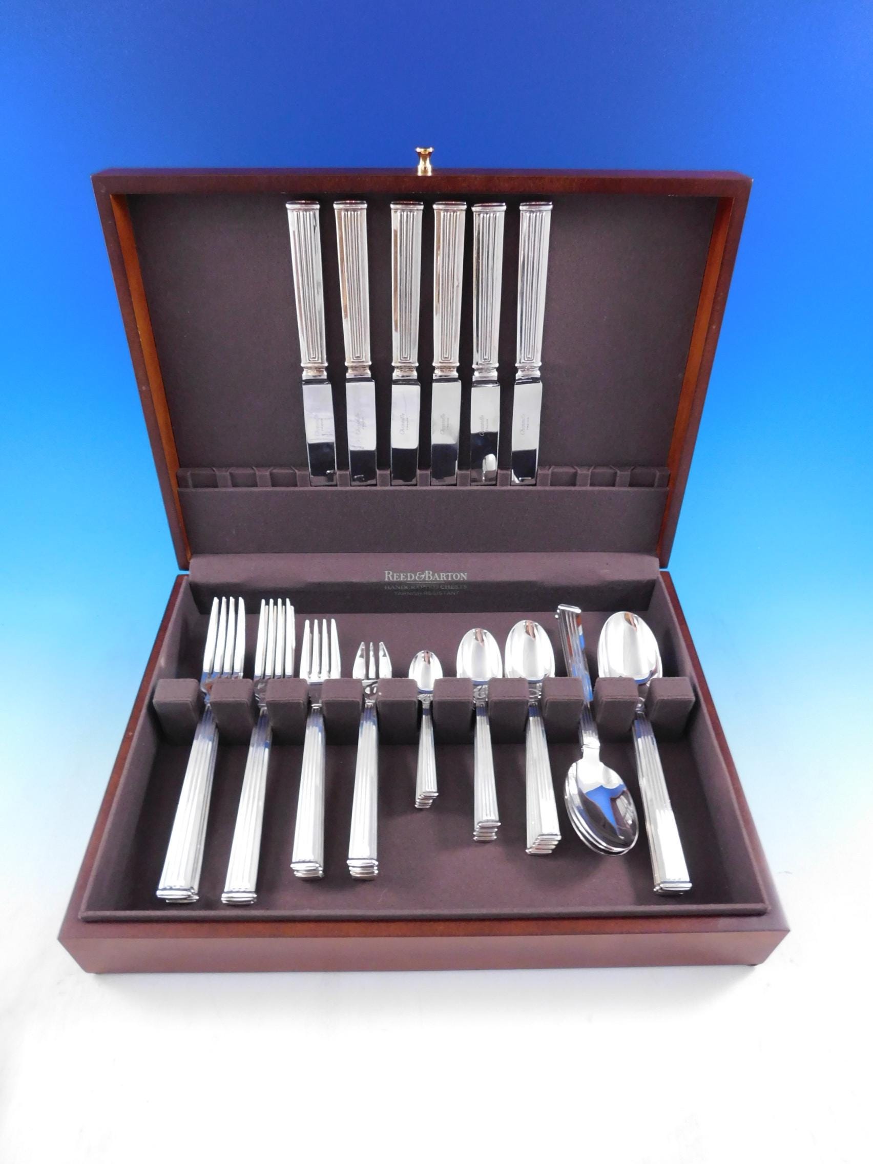 Triade by Christofle France Silverplated Flatware Set 6 Service 48