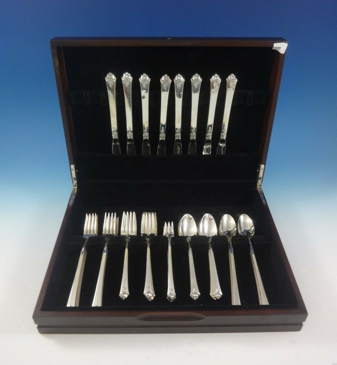 Castle Rose by Royal Crest Sterling Silver Grille Flatware Set 8
