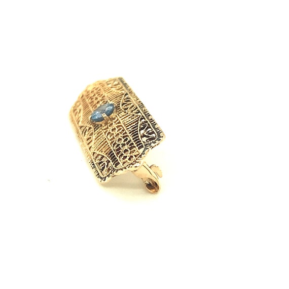 10k Yellow Gold Filigree Genuine Natural Sapphire… - image 5