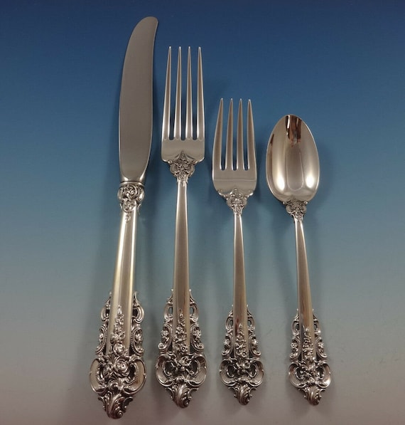 Grande Baroque by Wallace Sterling Silver Flatware Set 12 Service