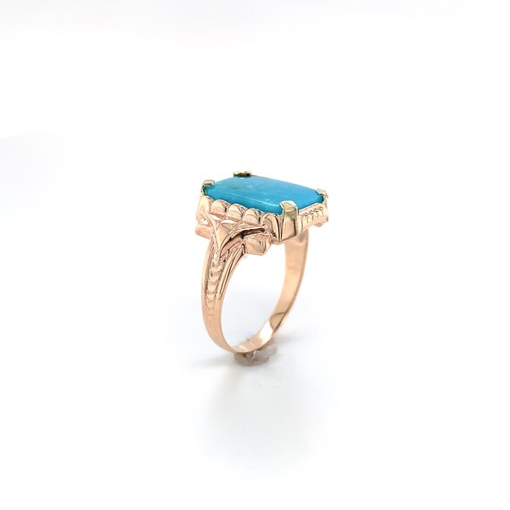 10k Rose Gold Ring with a 3.36 Carat Morenci Genu… - image 3