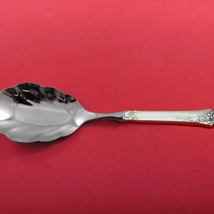 Damask Rose by Oneida Sterling Silver Rice Spoon Scalloped 10&quot; HH WS Custom Made