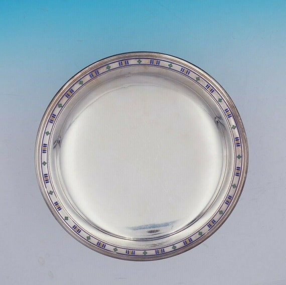 Tiffany&coMAKERS ティファニー シルバートレー　プレート　ボウル Tiffany and Co Sterling Silver Serving Plate W/enamel #18670-6018