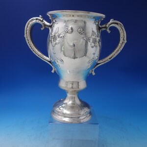 Gorham Sterling Silver Large Vase Hand Hammered w/ Vine Handles & Roses (#6232)