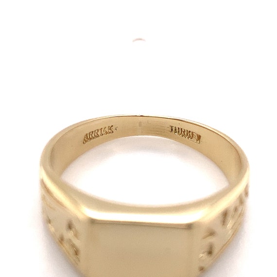 14k Yellow Gold Blank Signet Ring Jewelry (#J5770) - image 4