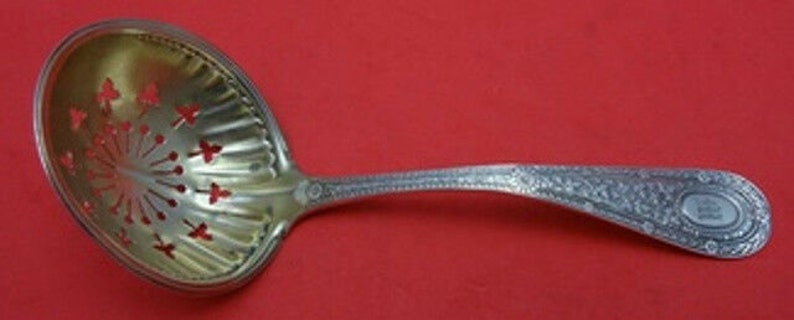Laureate by Whiting Sterling Silver Sugar Sifter Ladle Gold Washed Pcd 5 12
