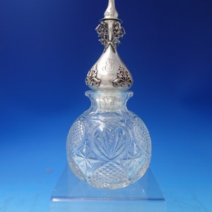 Shiebler Sterling Silver Liquor Bottle with Cut Crystal #4852 c.1900 (#5719)