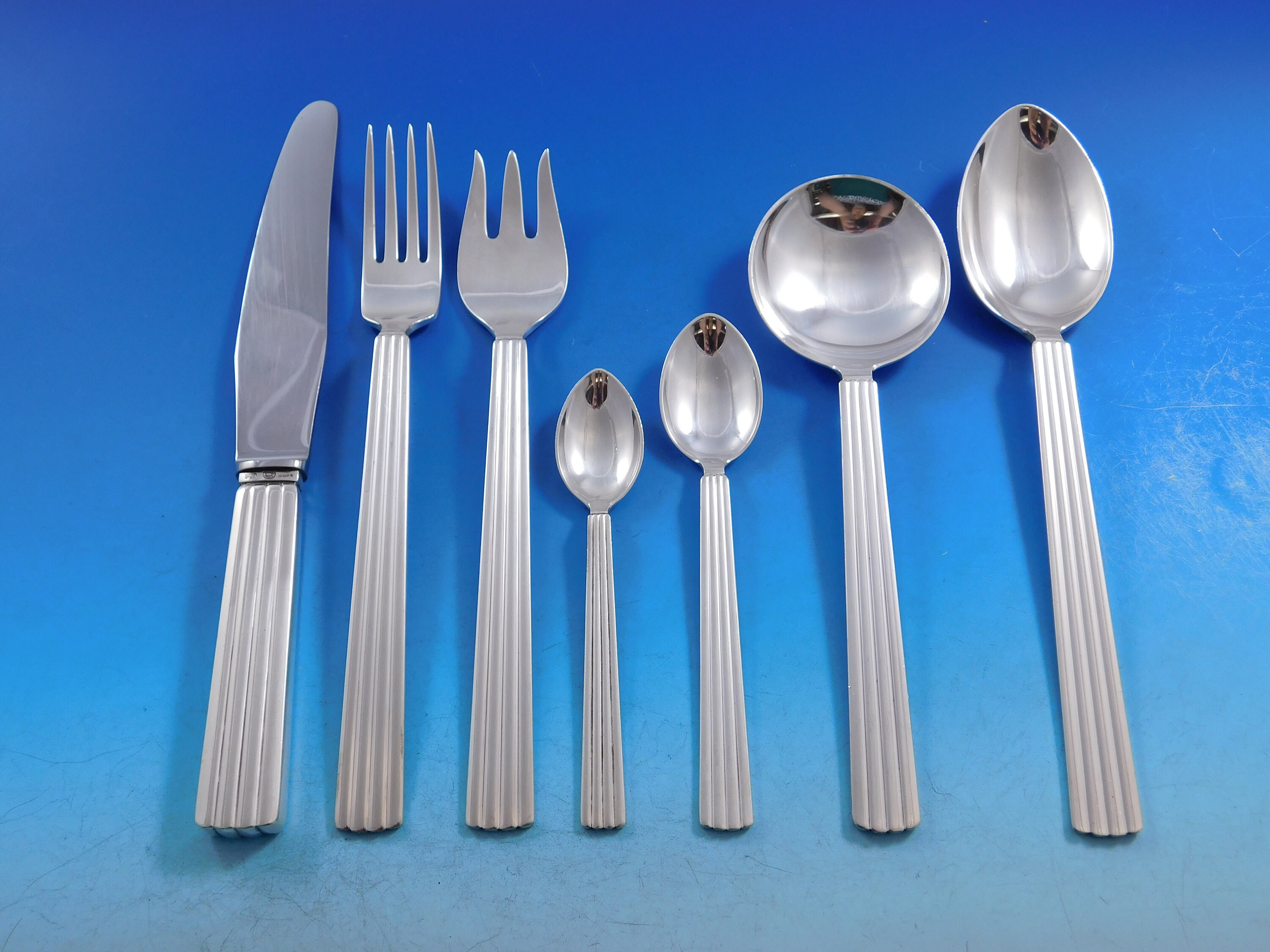 Bernadotte by Georg Jensen Sterling Silver Flatware Set Service 87