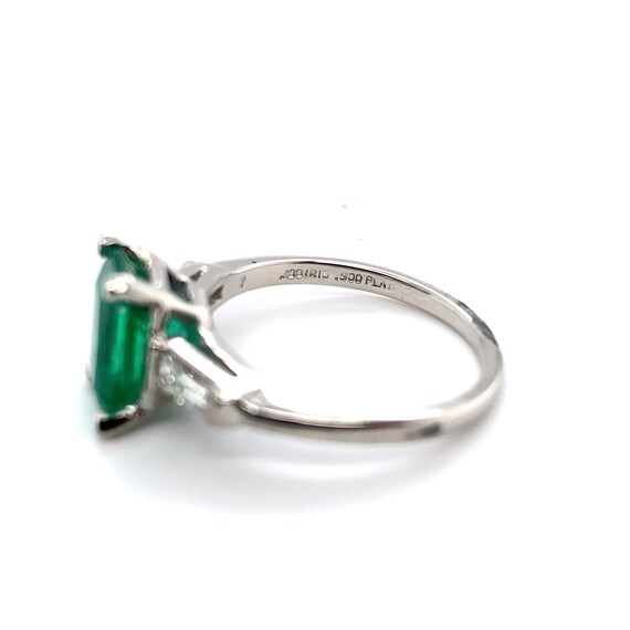 Platinum GIA 1.87ct Genuine Natural Emerald and D… - image 3
