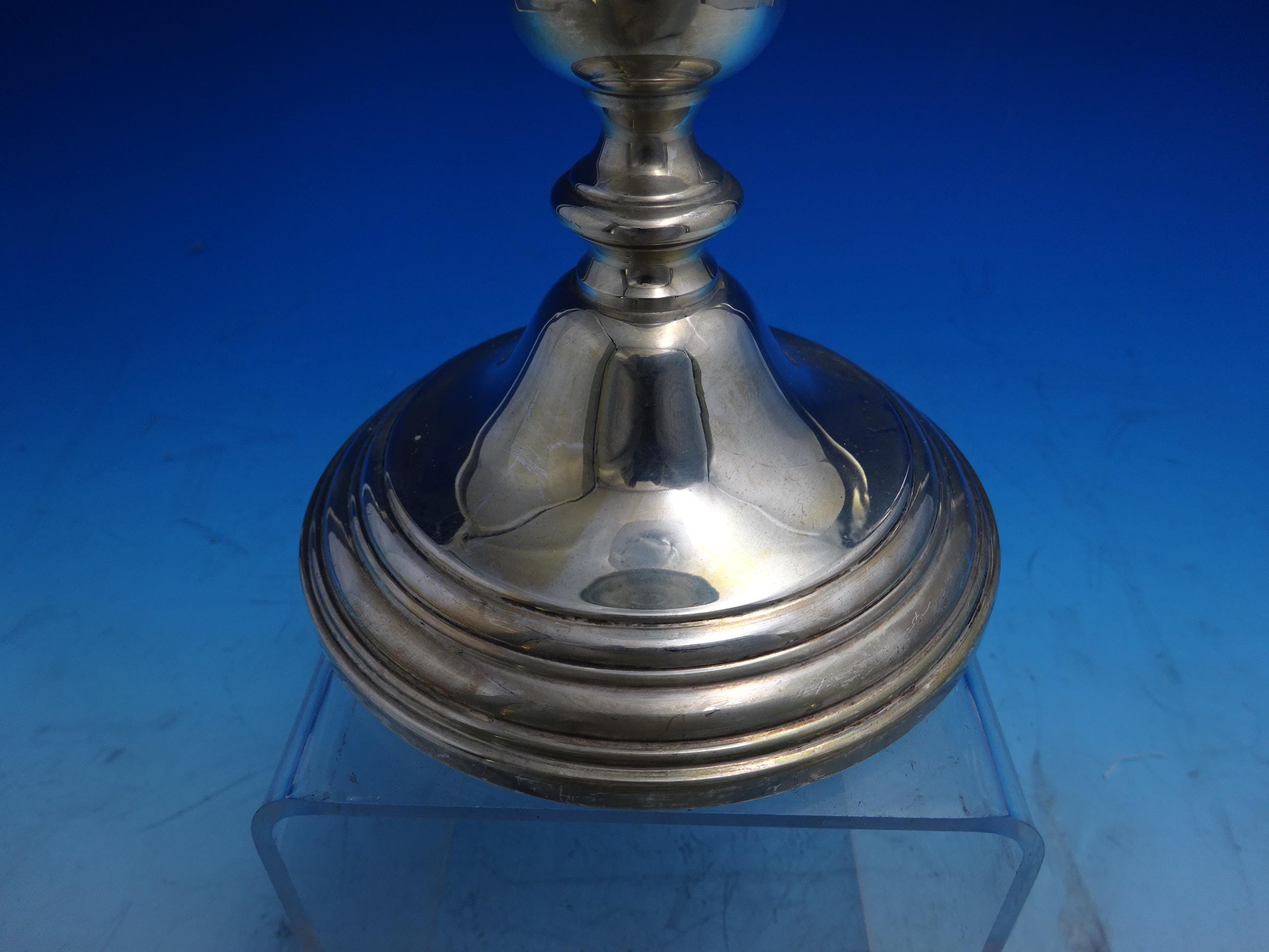 Old French by Gorham Sterling Silver Candlestick Pair #659 4 3/8