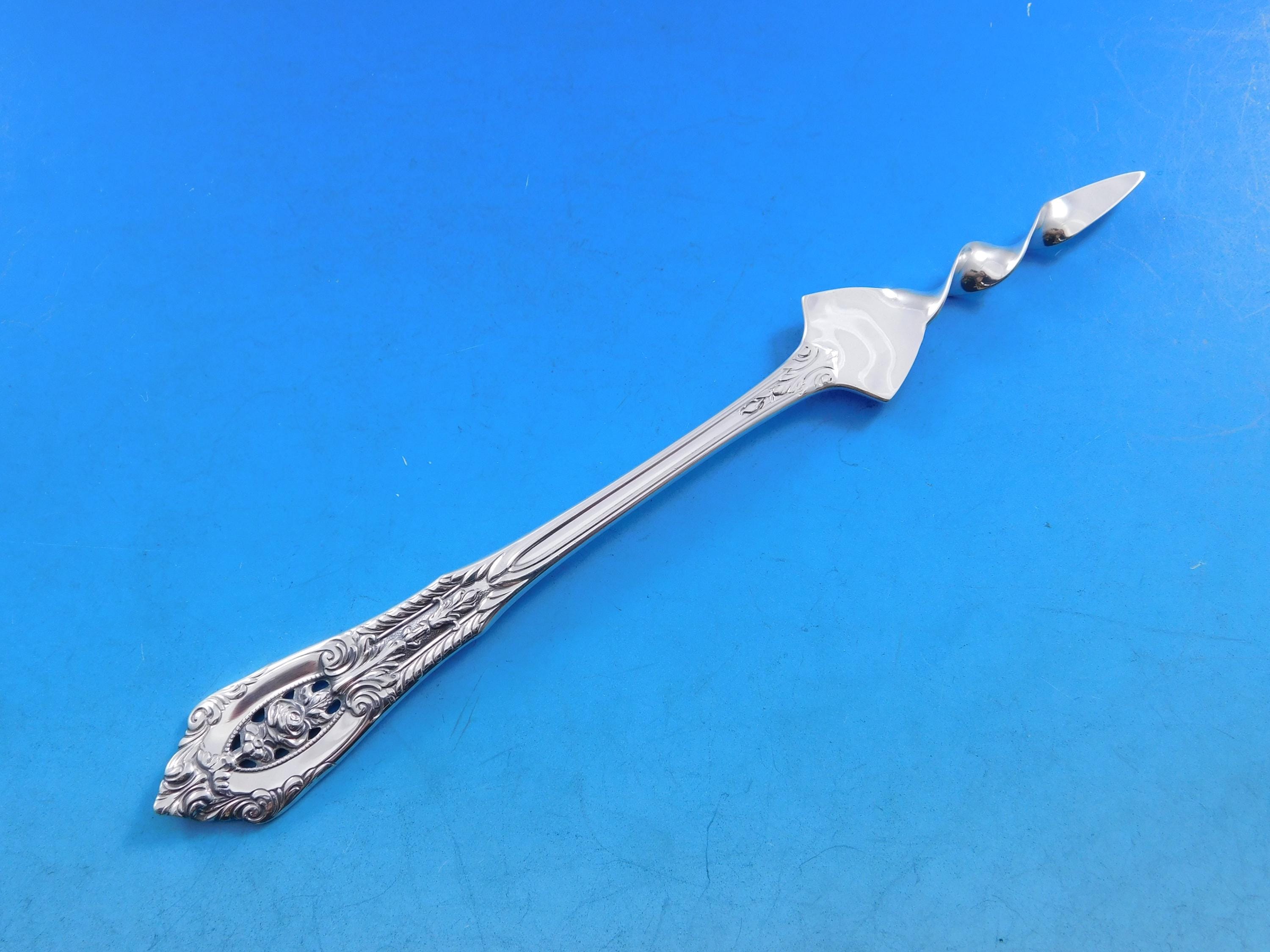 Rose Point by Wallace Sterling Silver Butter Pick Twisted 6 1/8