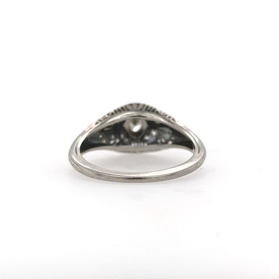 Filigree 18k White Gold Ring .08ct Genuine Natura… - image 8